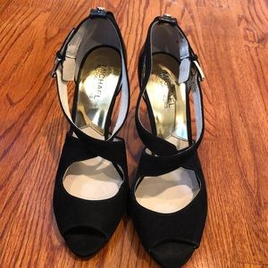 Michael Kors cross strap black heels
